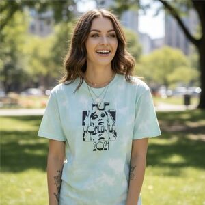 HUF ✦ Wasted Darling Tee ✦ Blue Tie-Dye Psychedelic Graphic Shirt Unisex Cotton